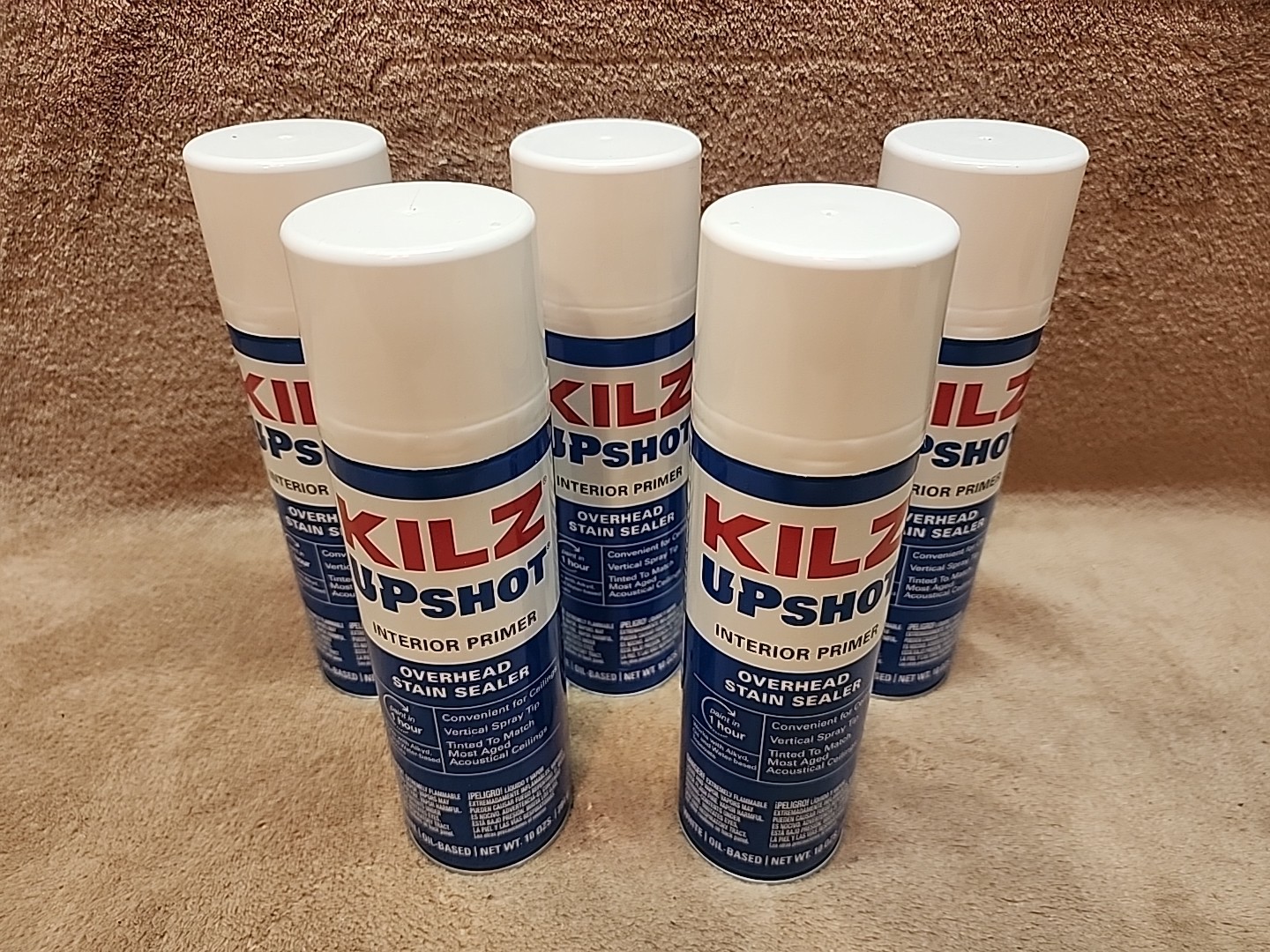 Lot of 5: KILZ UPSHOT OVERHEAD STAIN SEALER White Oil Based Primer 10oz. #11748