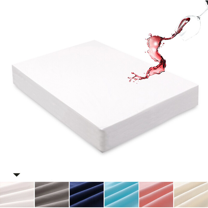 Waterproof Solid Mattress Cover Protector Bed Fitted Sheet Twin Full Queen King
