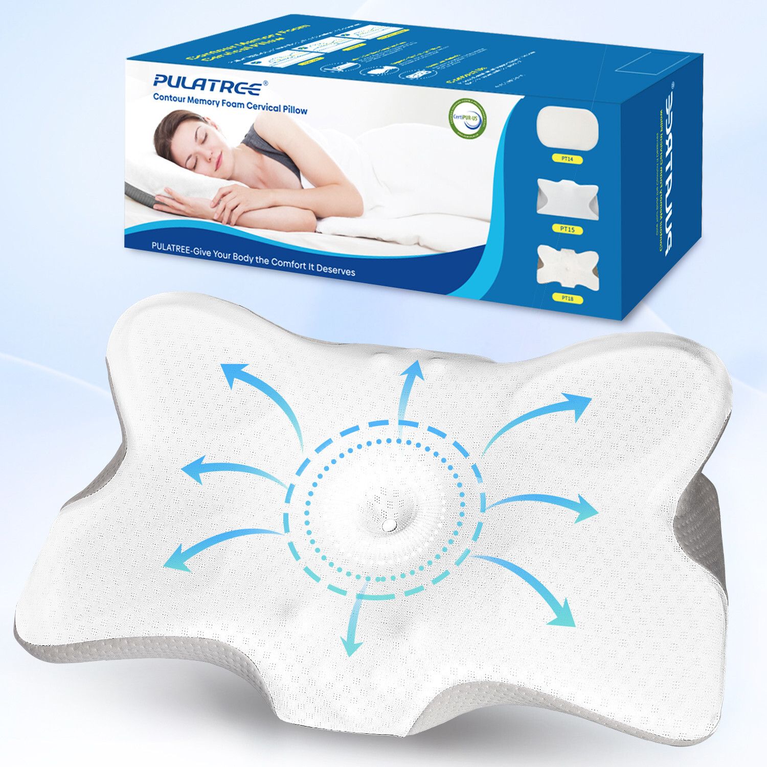 Cervical Pillow for Neck Pain Relief,Orthopedic Neck Support Pillow for Side