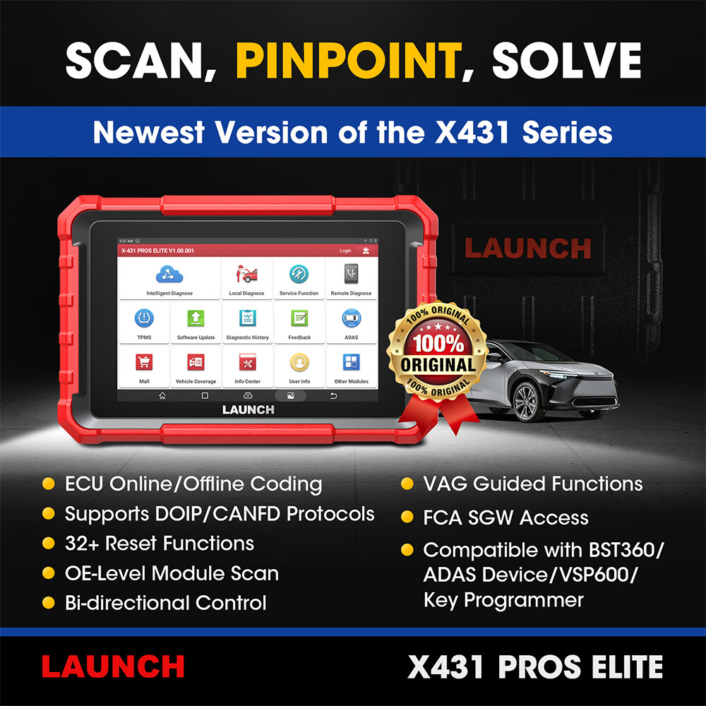 LAUNCH X431 Pros Elite V+ Pro3S+ Bidirectional Car Diagnostic Scanner Key Coding
