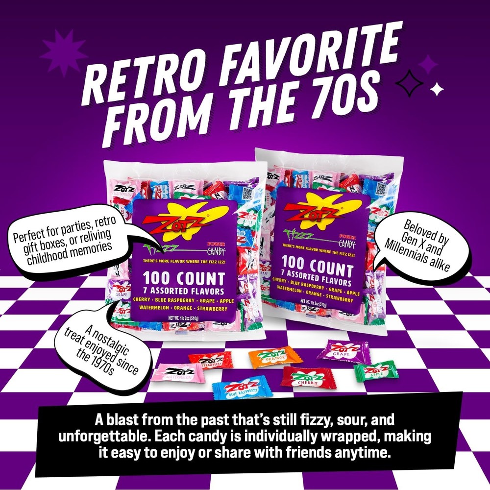 Fizzy Hard Candy Individually Wrapped - Bulk Pack