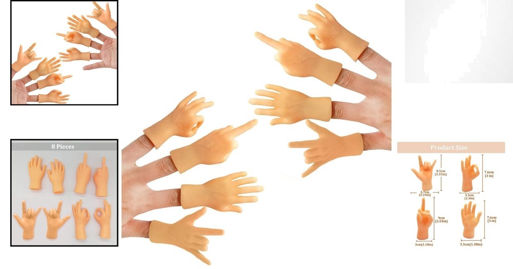Funny Tiny Hands Finger Puppets - 8 Styles for Creative Fun and Laughter