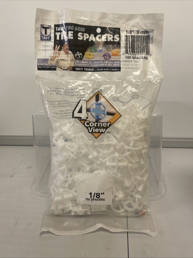 1 PACK TAVY Two Sided Tile Spacers 100 TOTAL 1/8" 3mm