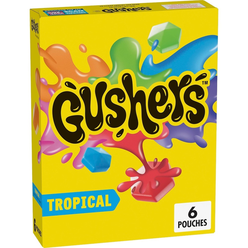 Gushers Tropical Fruit Flavored Snacks, Mini Pouches