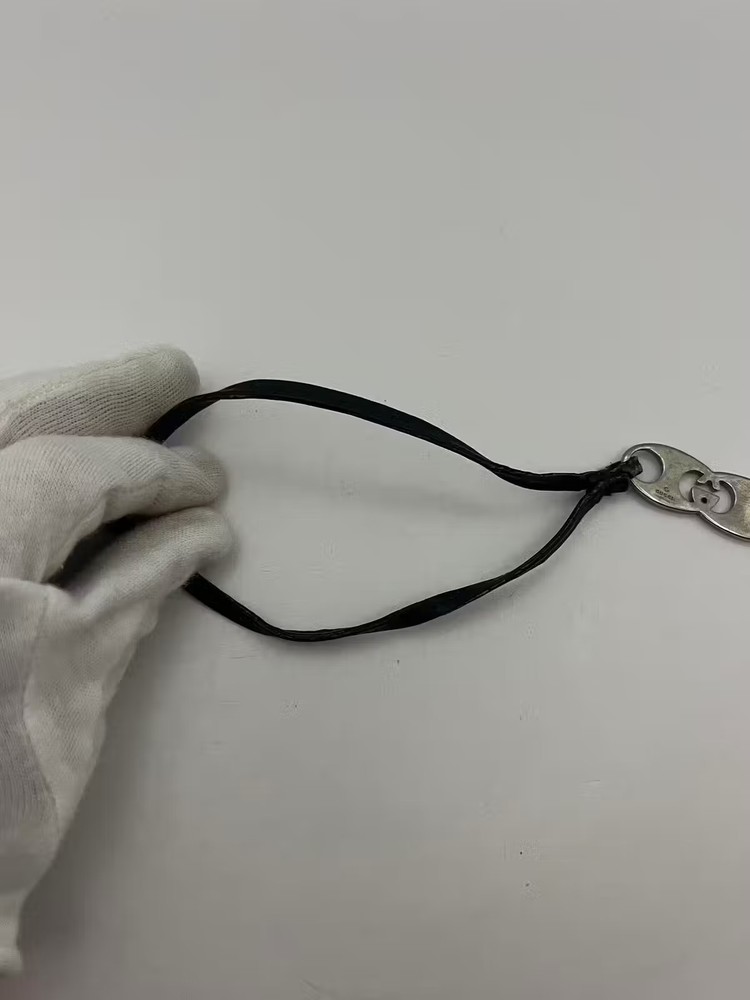 Gucci Smartphone strap Leather Black USED E1218-4