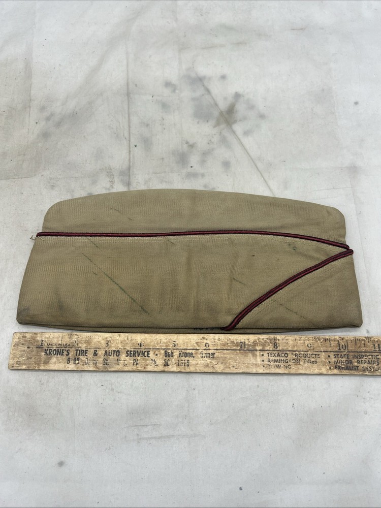 WW2 US Army Adjutant General Piped Overseas Cap Khaki (FF368