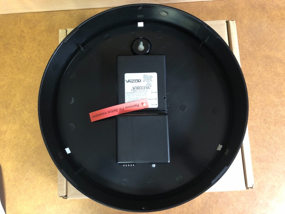 Valcom V-AW11012 12" Round Wireless Clock Black Surface Mount