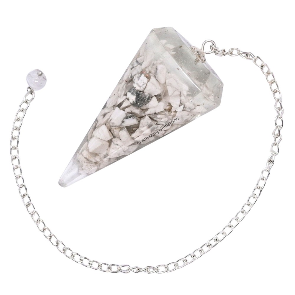 Howlite Orgone Crystal Pendulums