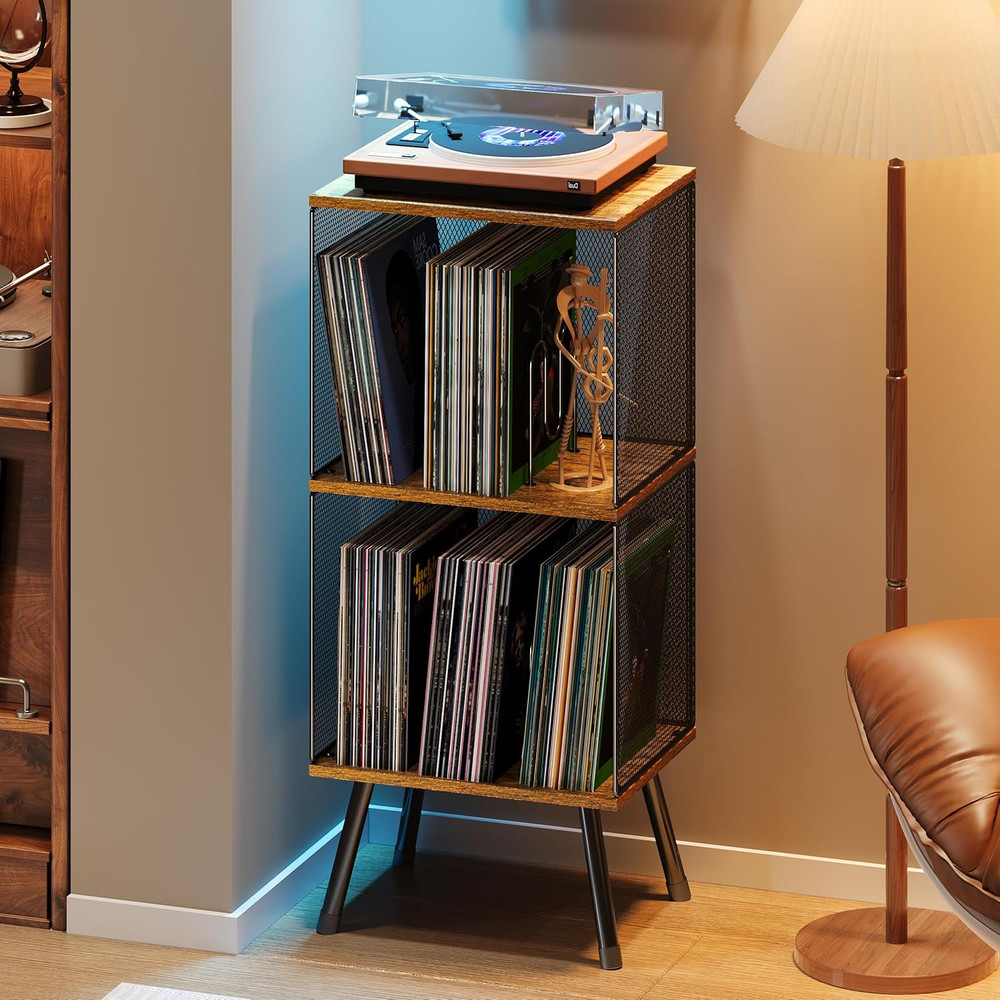 3-Tier Record Player Stand Turntable Table Vinyl Storage Corner Holder