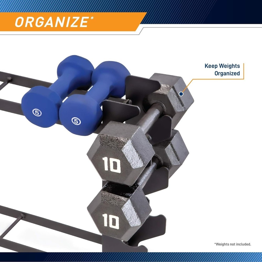 Compact Heavy-Duty Dumbbell Rack - Space-Saving Weight Storage Solution