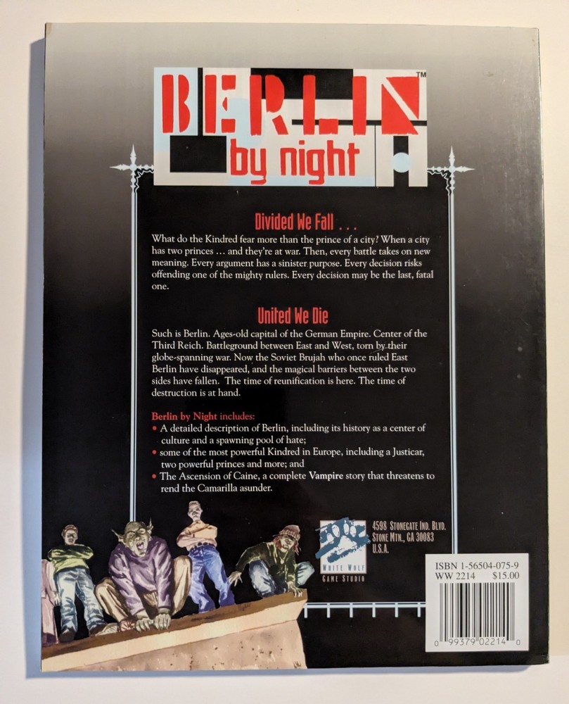 Vampire: The Masquerade Berlin by Night 1993 RPG Sourcebook WW2214 OOP