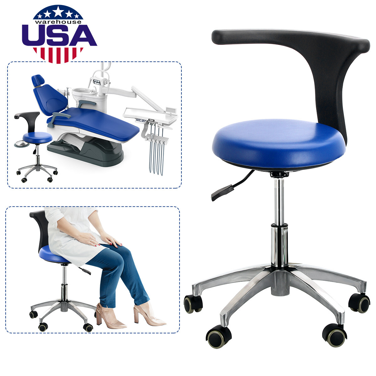 Dental Unit Chair Computer Controlled DC Motor PU Hard Leather+Doctor's Stoo FDA