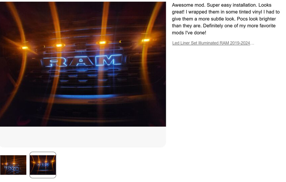 Led Illuminated RAM 2019-2024 Black Finish