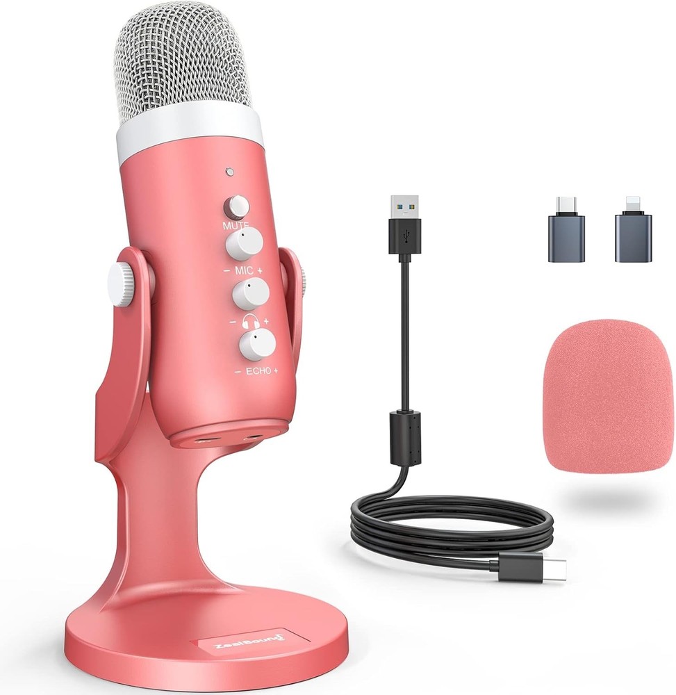 ZealSound Gaming USB Microphone - Pink