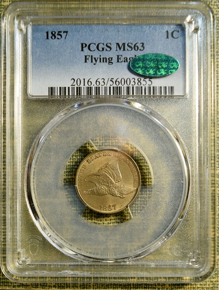 1857 PCGS / CAC MS63 Flying Eagle Cent