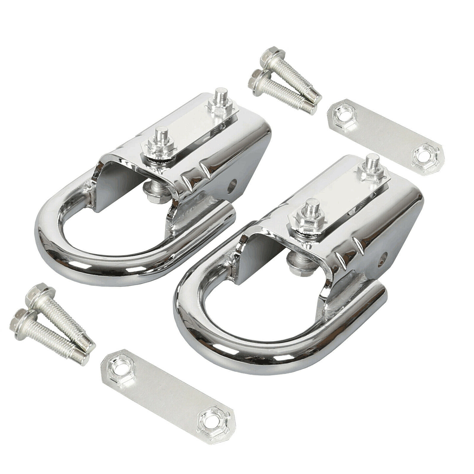 Front Pair Chrome Tow Hooks w/ Hardware For Ford F150 F-150 2004-2024 Cab Pickup