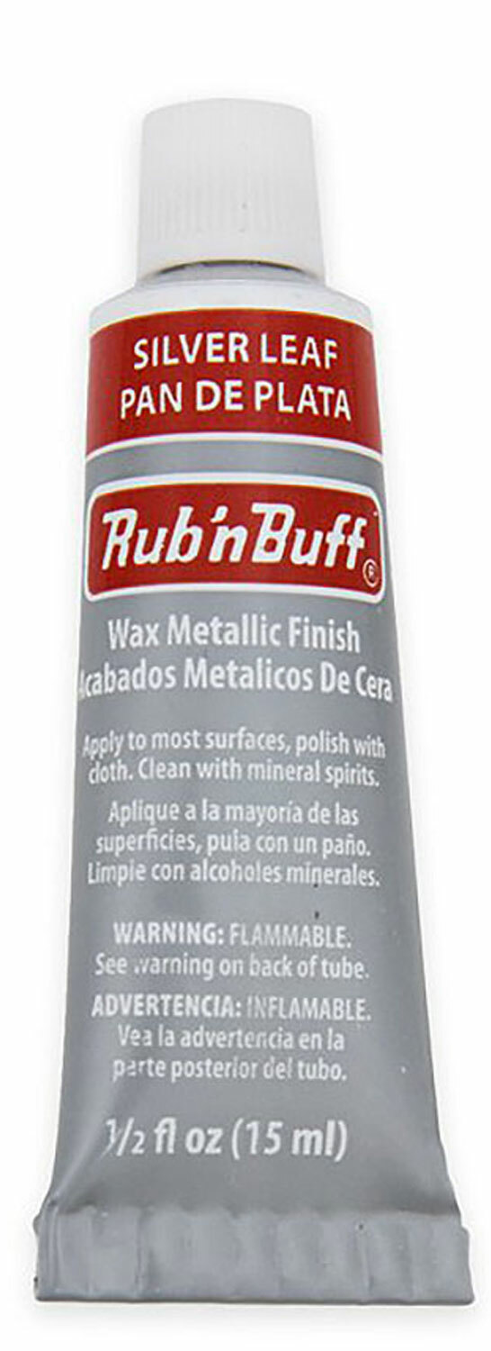 Amaco Rub 'N Buff Wax Metallic Finish, Silver Leaf, 0.5-Fluid Ounce