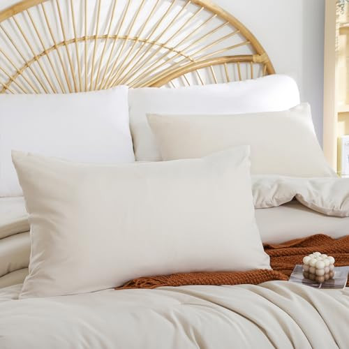 Full Size Comforter Modern Beige 3PCS Microfiber Full Size Comforter Sets for
