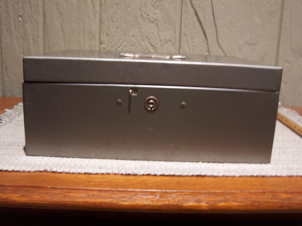 Metal Lock Box Safe Small Security Valuables Storage No Key Working Latch