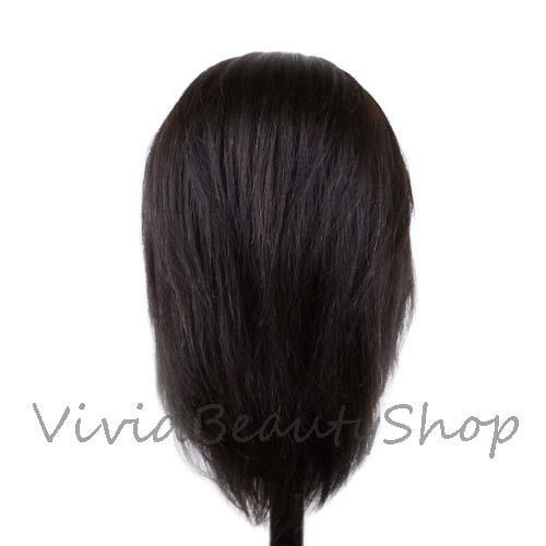 Men Human Hair Beard Mannequin Head Cosmetology Barber Training Doll Manikin