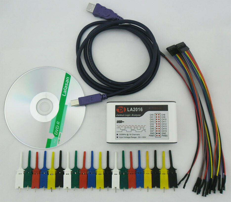 LA2016 USB Logic Analyzer 200M MAX Sample Rate 16Channels 2M PWM 10B samples