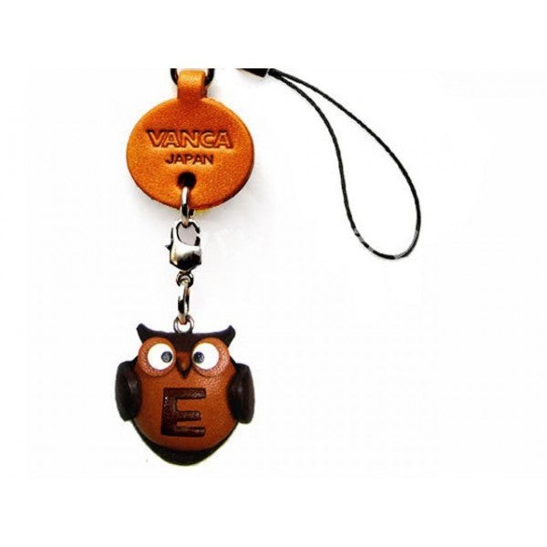 Owl E Leather Cellularphone Charm Alphabet