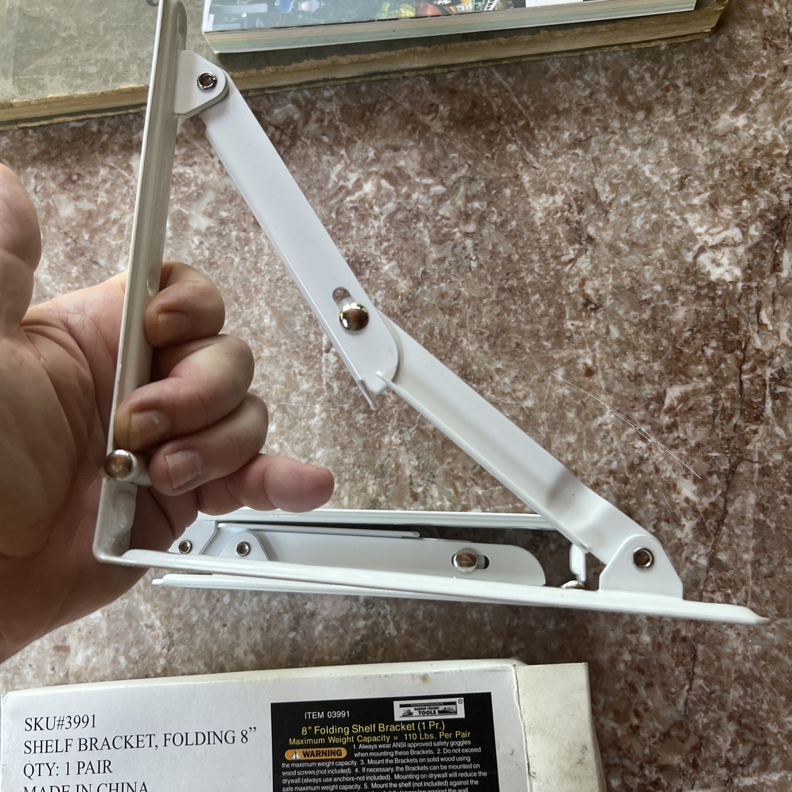 Folding Shelf Bracket 8 Inch Pair Brand New In Box