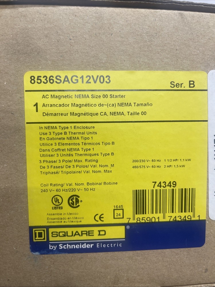 Square D 8536SAG12V03 Motor Starter