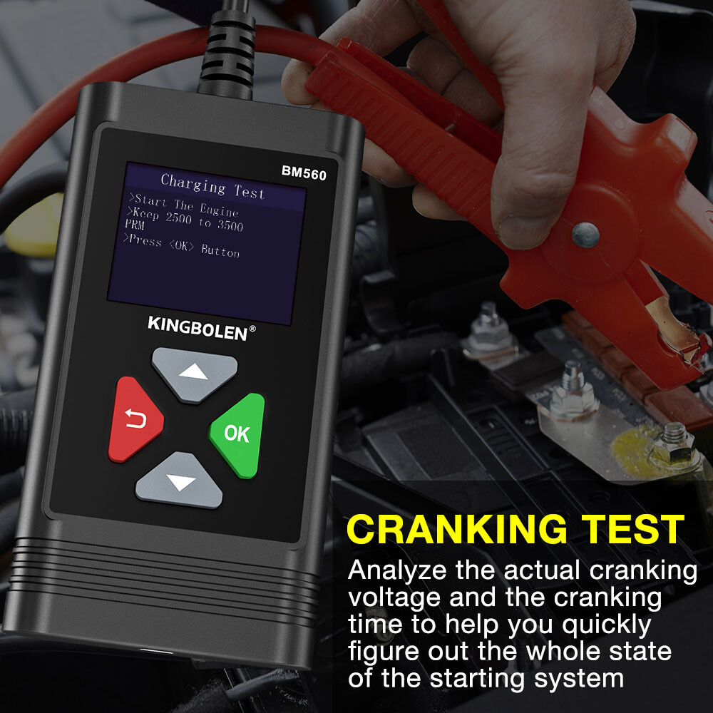 6V/12V/24V Car Battery SystemTester Auto Diagnostic Device 100-2000CCA Load Test