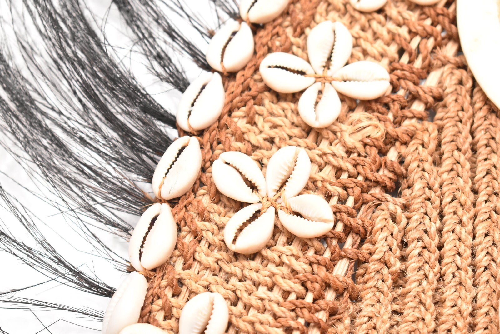 VINTAGE PAPUA NEW GUINEA ABELAM HEADDRESS WOVEN WITH COWRIE SHELL