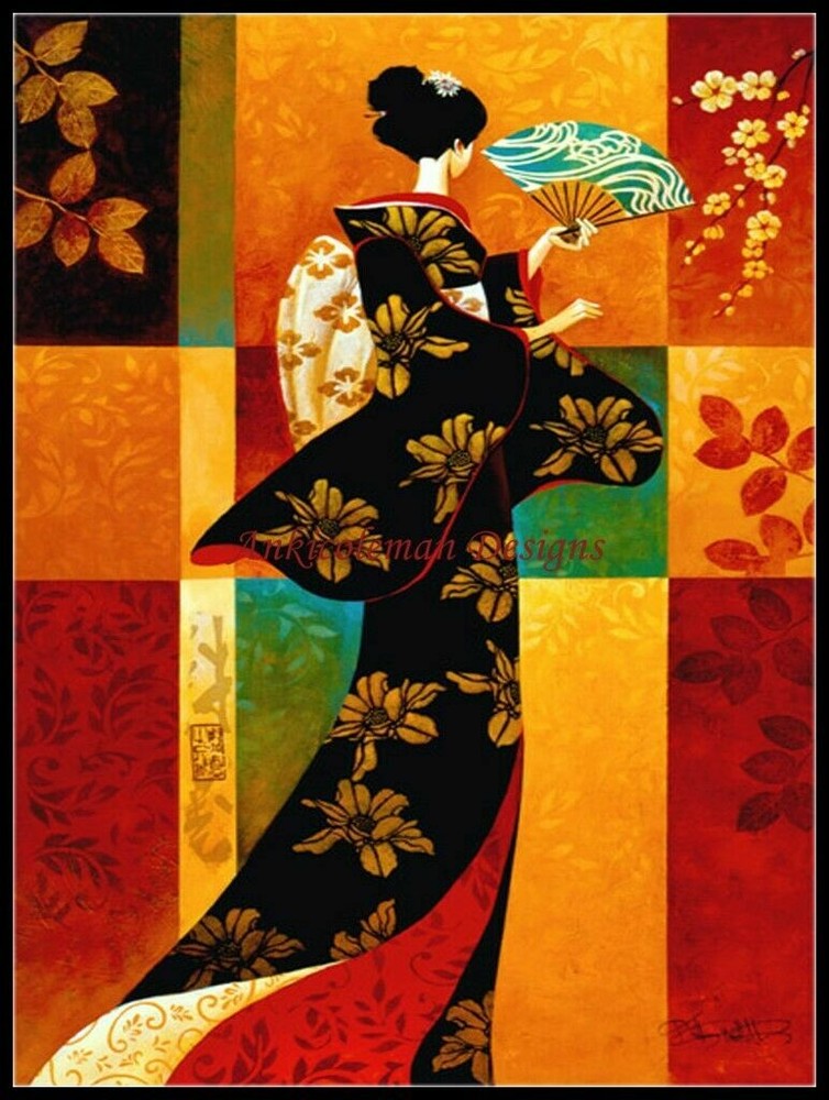 Chart Needlework DIY - Counted Cross Stitch Patterns -  Kimono Lady II