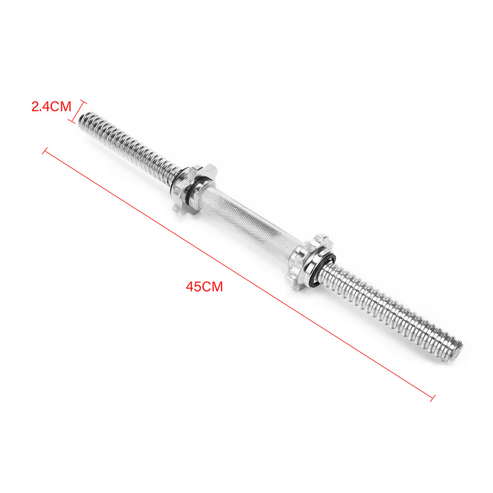 Dumbbell Bars Set Handles Gym Weight Lifting Collars Metal Dumbell Chrome