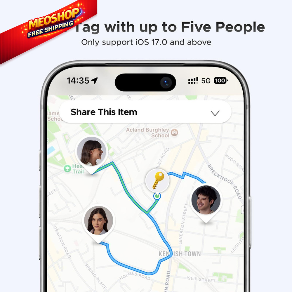 UGREEN FineTrack Air Tracker Tags (iOS Only) 4 Pack, 2-Year Replaceable...