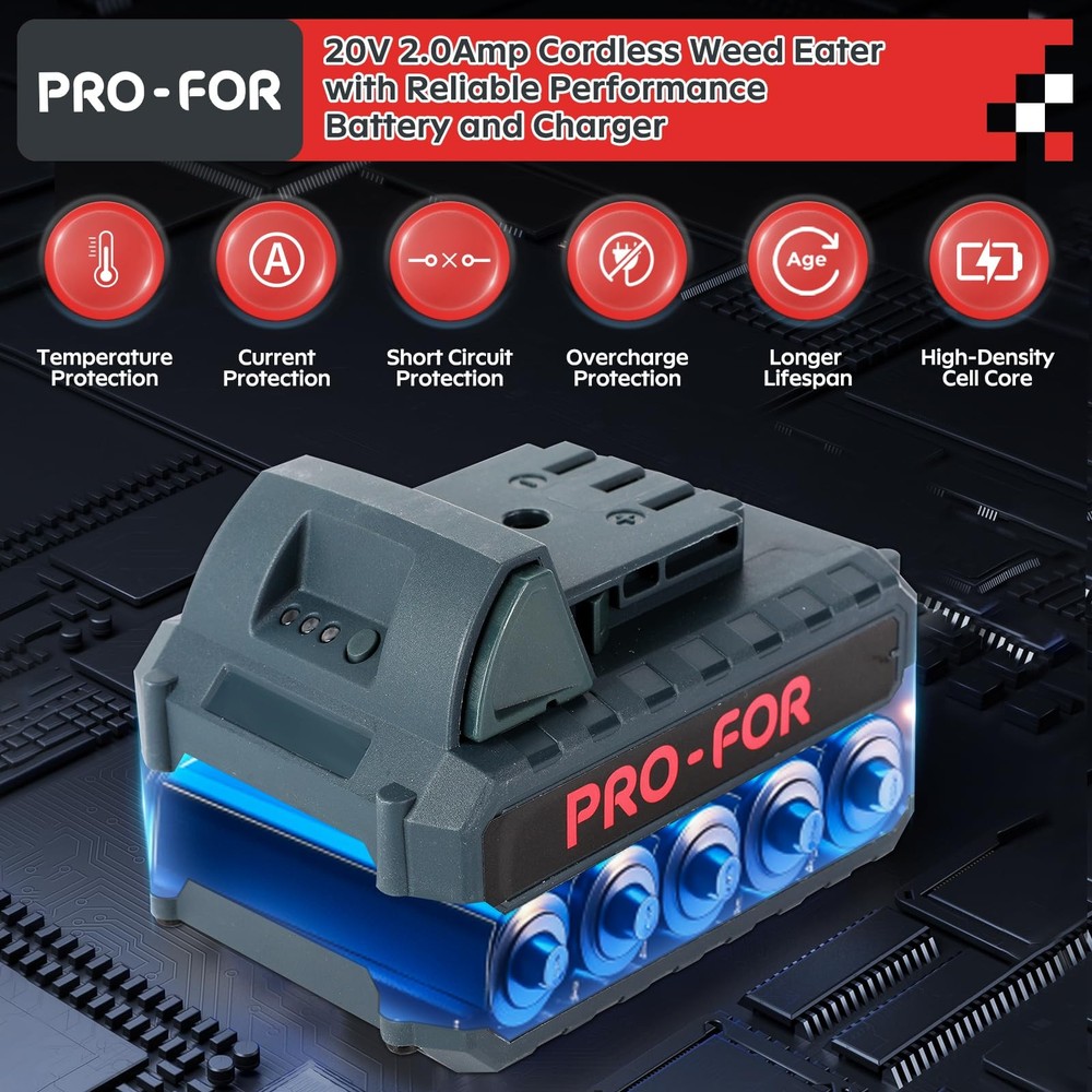 20V Lightweight Stringless Grass Trimmer, Battery Powered Weed Eater, Cordles...