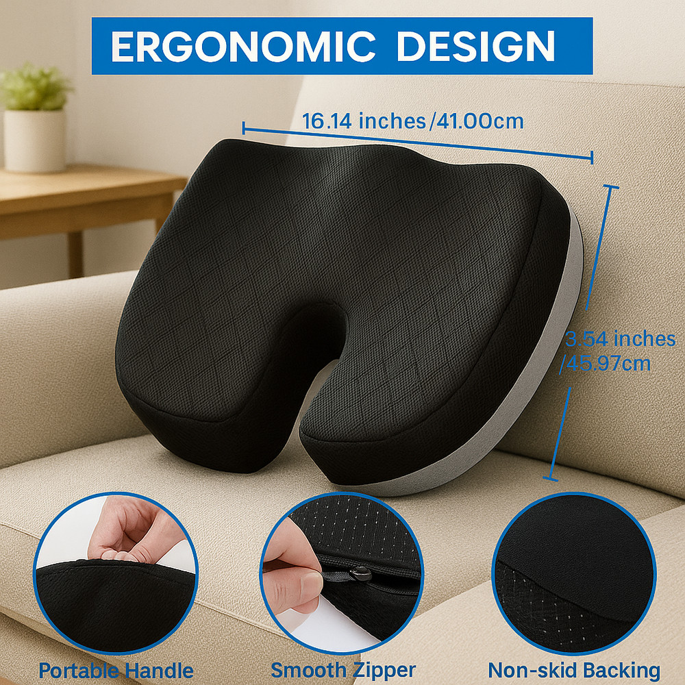 Memory Foam Seat Cushion – U-Shaped Sitting Pad
