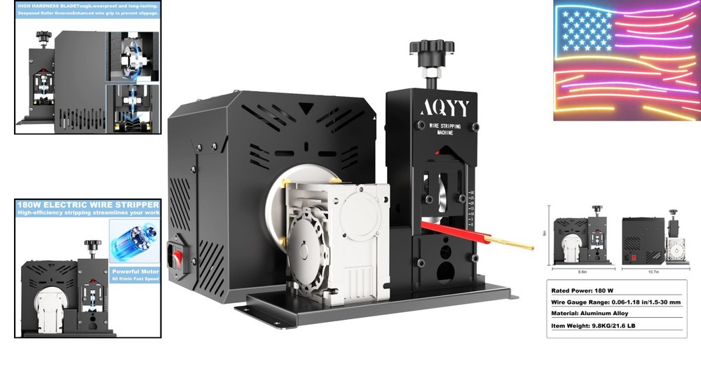 Electric Wire Stripper Machine, 0.06"-1.18" Automatic Wire Stripping Machine,...