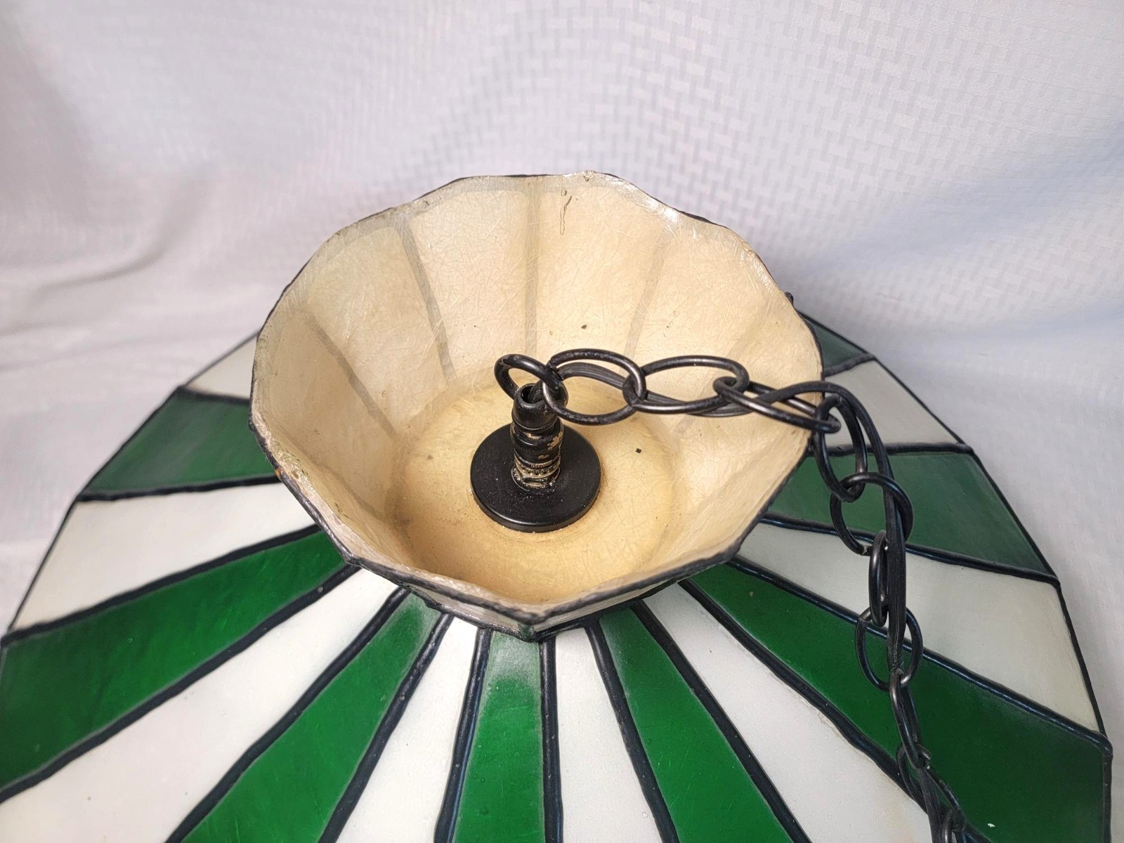 Vintage Pepsi Faux Stained Glass Resin / Plastic Hanging Light Lamp - VGC