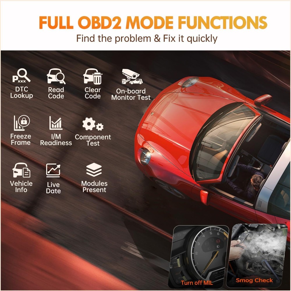 FOXWELL NT614 ELITE Car Scanner Diagnostic Tool OBDII ABS SRS Engine Code Reader