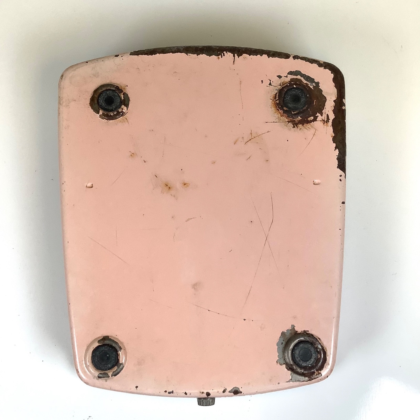 Vintage MCM Borg Pink Black Bathroom Scale 250 Lbs Mechanical Retro Art Deco