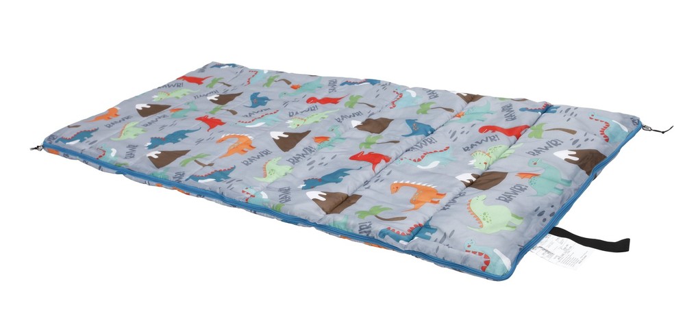 CRCKT Kids Rectangular 50F Sleeping Bag, Dino Print, Multicolor