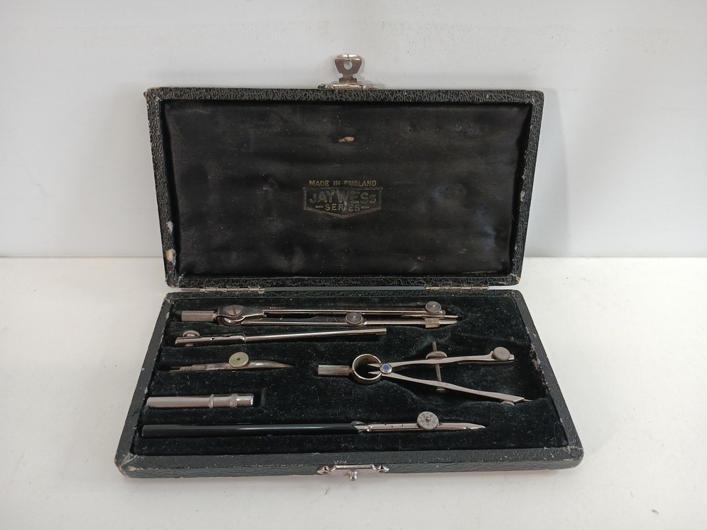 Jaywess Antique Technical  Drawing Compass Set with Case