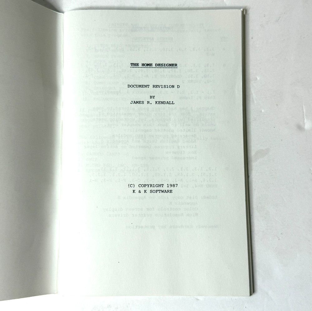 Home Designer CAD for the Commodore 128 ©1987 K&K Software