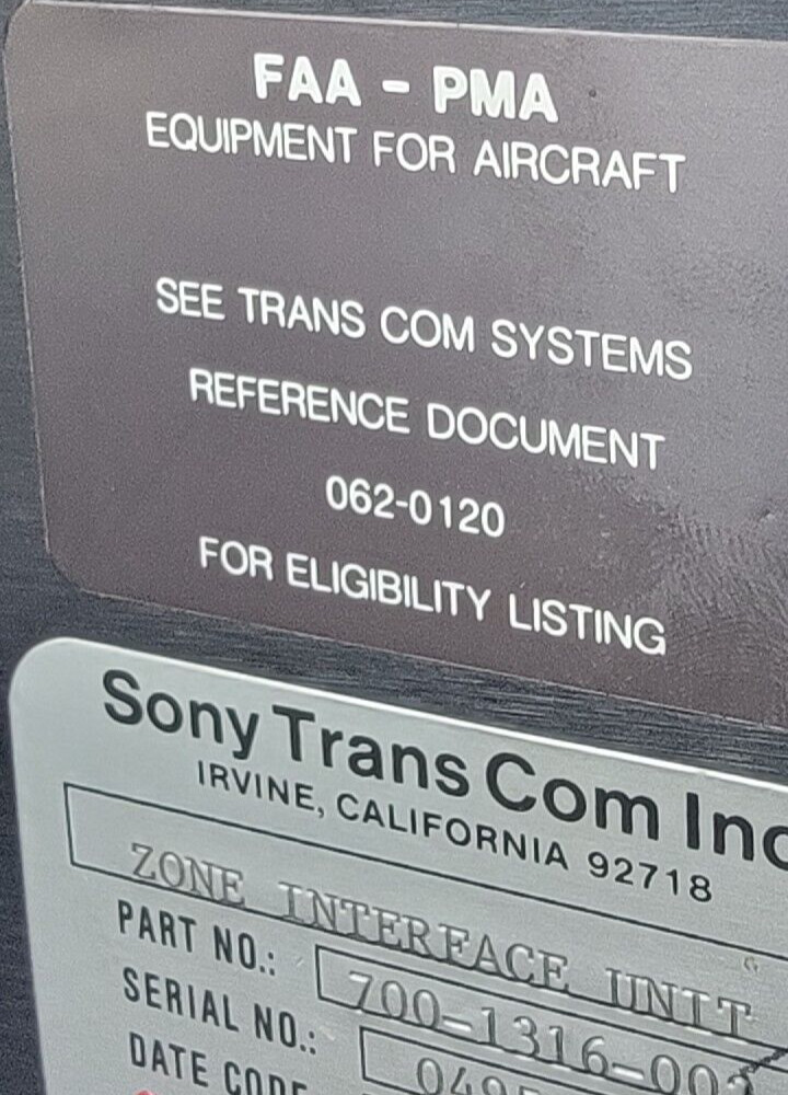 SONY Zone interface Unit Part No: 700-1316-002