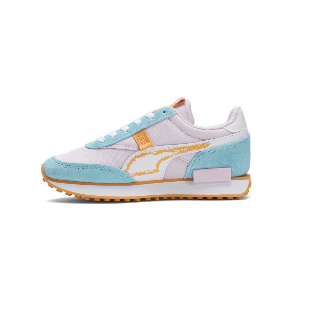 PUMA Future Rider Spring Sketchbook Lace Up Youth Girls Blue, Pink Sneakers Cas