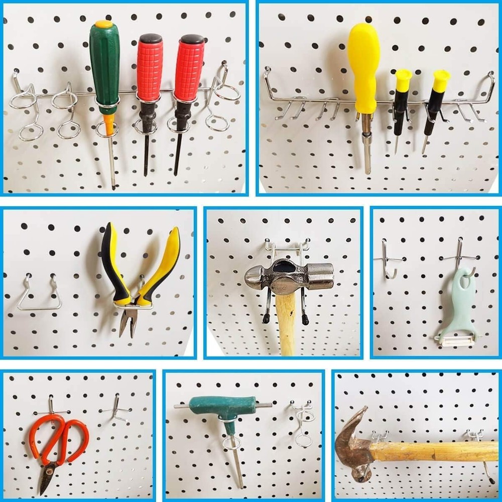Pegboard Hooks Assortment Set for Organizing Tools Bins Peg Locks 80 Pieces