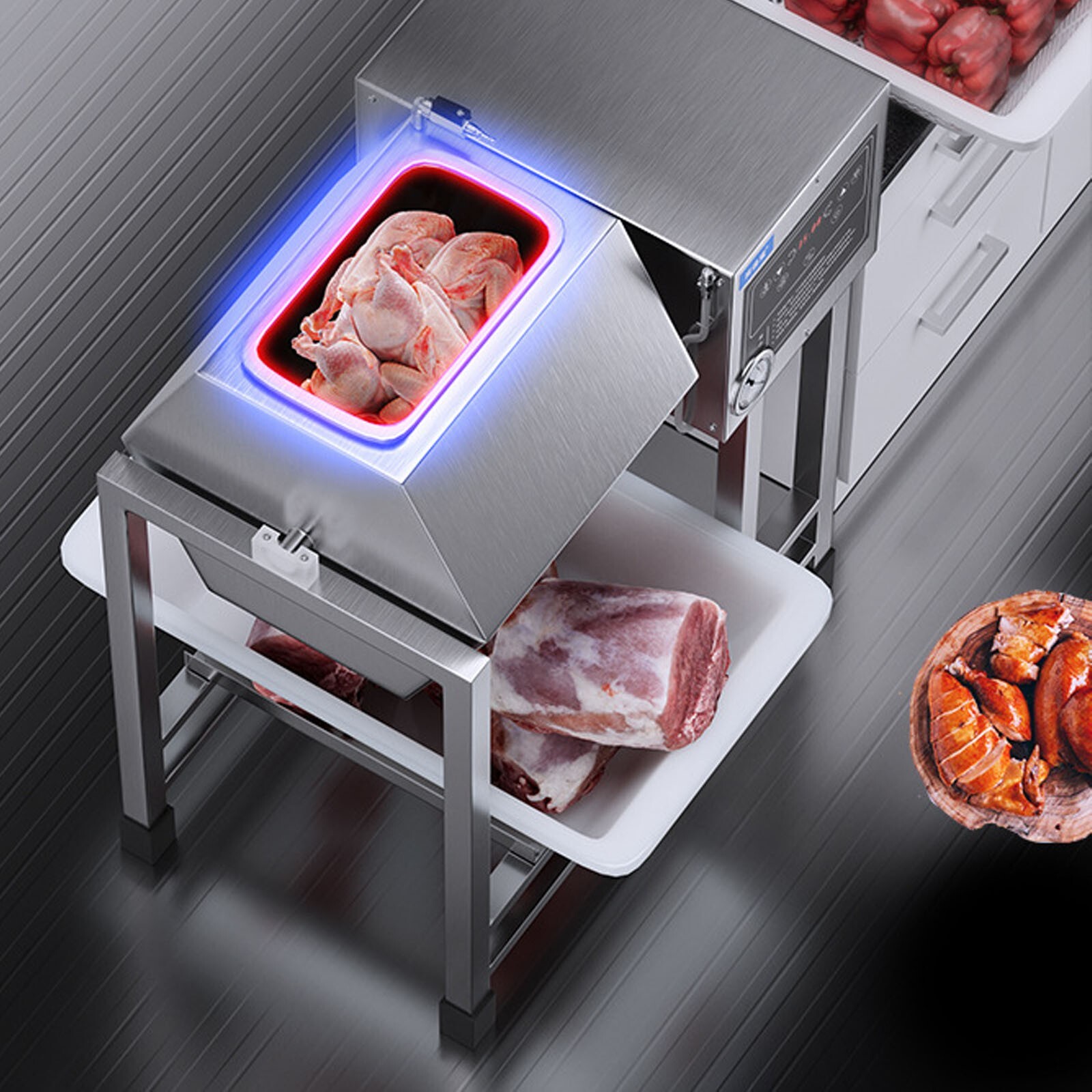 110V 32L Fully Automatic Vacuum Meat Pickling Machine Tumbler Marinator