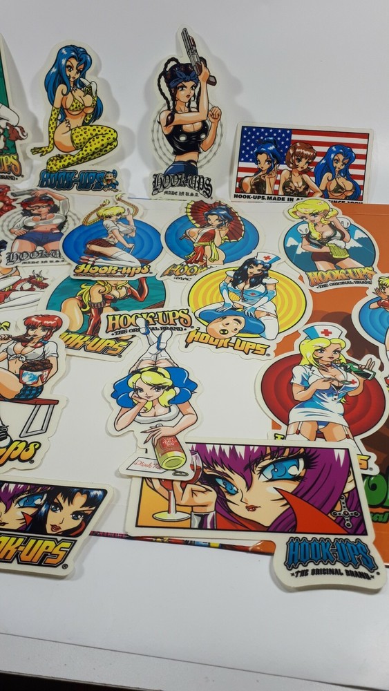 Hook Ups HUGE sticker lot with hook ups folder