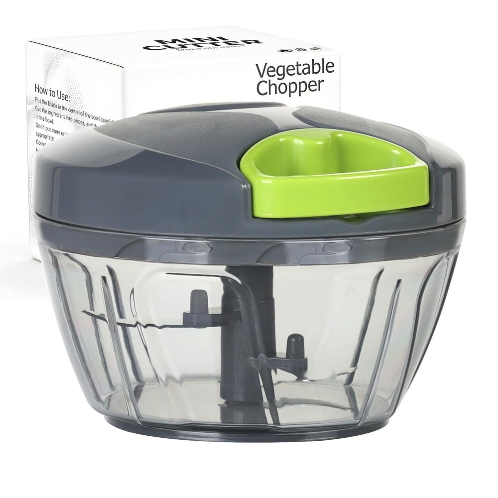 Manual Food Processor Vegetable Chopper, Portable Hand Pull String Garlic Min...