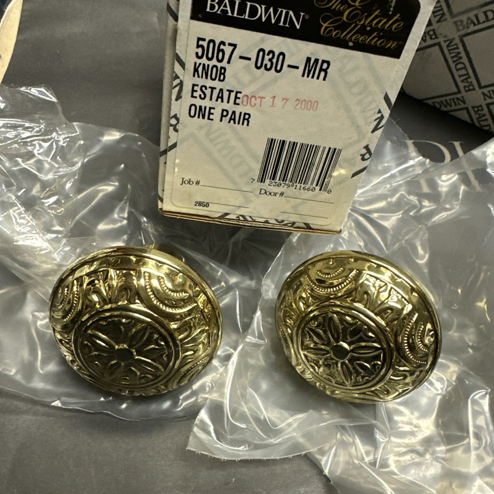 Baldwin Estate 5067-030-MR Pair Polished Brass Knobs