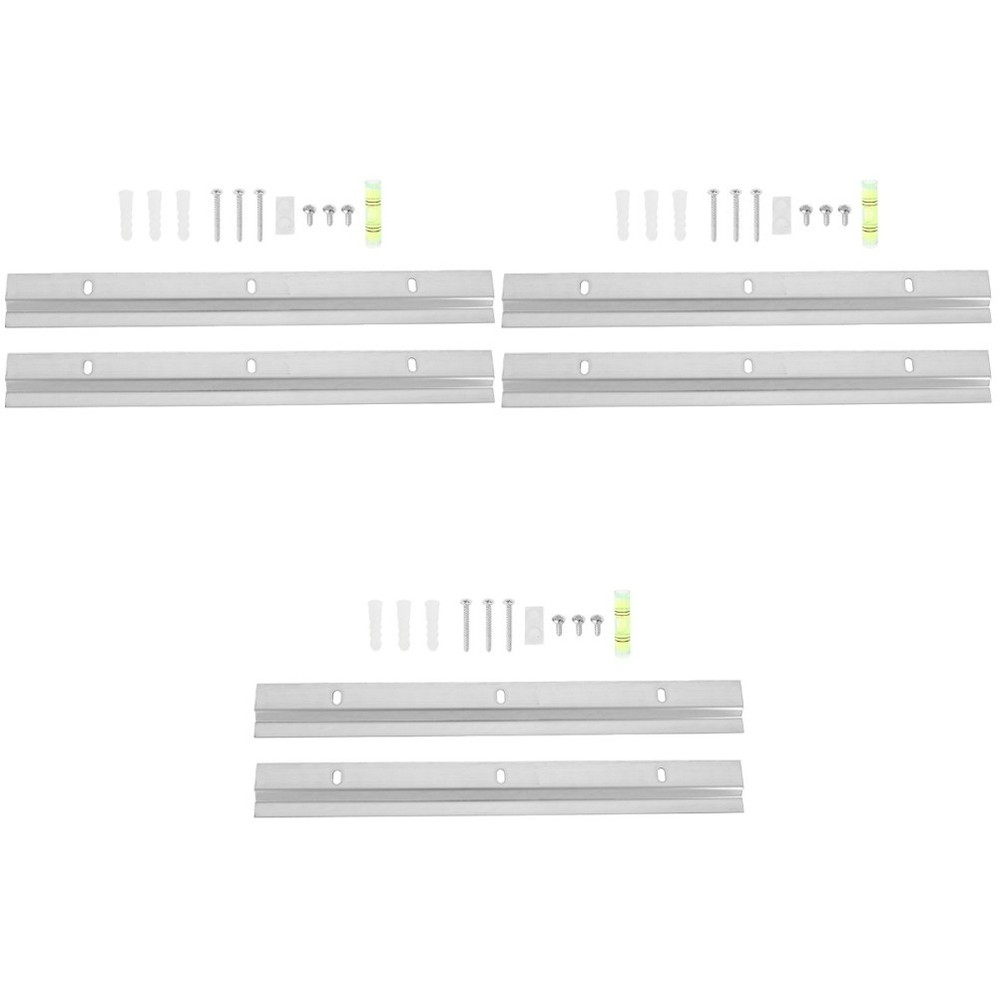 3 Sets Wall Mounting Interlocking Brackets Metal Keyhole Hangers